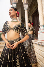 Load image into Gallery viewer, Black lehenga set