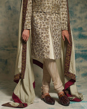 Load image into Gallery viewer, Sand Grey Linen Silk Embriodered Sherwani Set