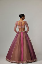 Load image into Gallery viewer, MUD MAUVE MULTICOLOR LEHENGA WITH SWEETHEART FULL SLEEVE BLOUSE