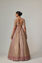 Load image into Gallery viewer, DEEP BEIGE MULTICOLOR METTALIC LEHENGA SET
