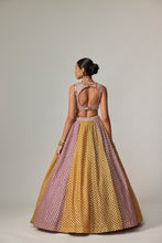 Load image into Gallery viewer, MUSTARD MULTICOLOR CROP TOP WITH SKIRT