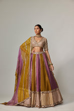 Load image into Gallery viewer, GREEN MULTICOLOR SEQUIN SCATTER LEHENGA WITH V NECK ELBOW SLEEVE BLOUSE