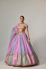 Load image into Gallery viewer, MAUVE MULTICOLOR SEQUINS SCATTER LEHENGA WITH CAP SLEEVE BLOUSE