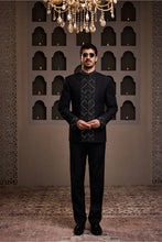 Load image into Gallery viewer, BLACK EMBROIDERED JODHPURI COAT WITH PANT