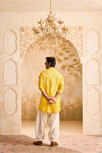 Load image into Gallery viewer, EMBROIDERED MUSTURD PINTUCKED KURTA WITH SALWAR