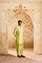 Load image into Gallery viewer, EMBROIDED LIME GREEN APPLIQUE WORK KURTA SALWAR