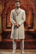 Load image into Gallery viewer, Gold Silk Sherwani with Dori Embroidery