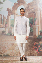 Load image into Gallery viewer, Slate Sky Dori Embroidered Kurta Bundi Set