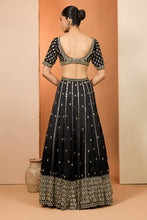 Load image into Gallery viewer, Black lehenga set