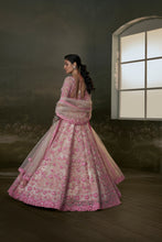 Load image into Gallery viewer, Blush pink Net Lehenga Choli Set
