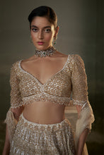Load image into Gallery viewer, Ivory And Gold Lehenga Choli Set