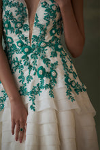 Load image into Gallery viewer, Ivory organza layered assymetrical dress