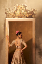 Load image into Gallery viewer, Ivory Raw Silk Double Dupatta Lehenga Set