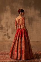 Load image into Gallery viewer, Red Raw Silk Double Dupatta Lehenga Set