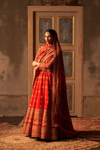 Load image into Gallery viewer, Red Raw Silk Anarkali Set