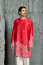Load image into Gallery viewer, Red Gulrang Ridge Kurta Set
