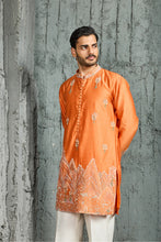 Load image into Gallery viewer, Orange Gulrang Ridge Kurta Set
