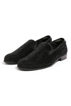 Load image into Gallery viewer, Midnight Matinee Velvet Embroidered Shoes