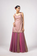 Load image into Gallery viewer, DARK BLUSH KURTA LEHENGA PANTS SET