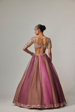 Load image into Gallery viewer, MUD MAUVE MULTICOLOR LEHENGA WITH ELBOW SLEEVE BLOUSE