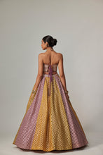 Load image into Gallery viewer, MUSTARD MULTICOLOR CORSET SKIRT SET