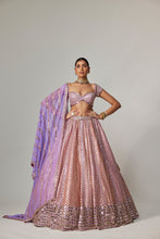 Load image into Gallery viewer, LILAC GOTA MULTICOLOR HEAVY METALLIC LEHENGA WITH CAP SLEEVE BLOUSE