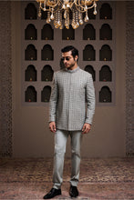 Load image into Gallery viewer, GREY EMBROIDERED JODHPURI COAT WITH PANT
