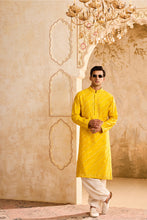 Load image into Gallery viewer, EMBROIDERED YELLOW MIRRORWORK KURTA SALWAR