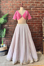 Load image into Gallery viewer, Mauve and Hot Pink gota work lehenga