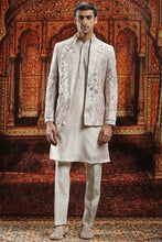 Load image into Gallery viewer, Ivory Silk Bandhgala with Zari Embroidered Kurta