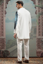 Load image into Gallery viewer, White Hand-Painted Silk Cutdana Kurta
