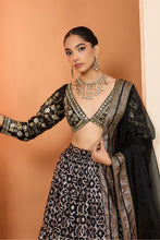 Load image into Gallery viewer, Black lehenga set