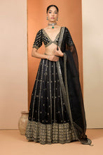 Load image into Gallery viewer, Black lehenga set
