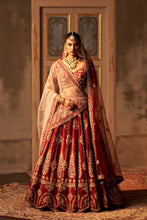 Load image into Gallery viewer, Maroon Raw Silk Double Dupatta Lehenga Set