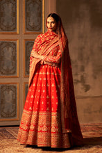 Load image into Gallery viewer, Red Raw Silk Anarkali Set