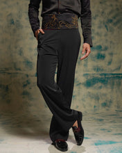 Load image into Gallery viewer, Black and Gold hand embriodered shrug set