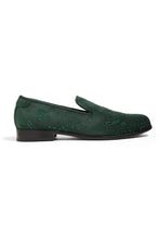 Load image into Gallery viewer, Emerald Eclipse Velvet Embroidered Shoes
