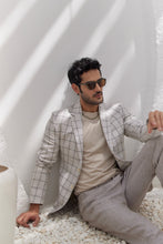 Load image into Gallery viewer, Par chment Plaid Checks Blazer And Trouser
