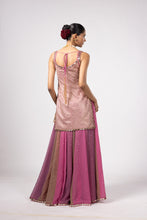 Load image into Gallery viewer, DARK BLUSH KURTA LEHENGA PANTS SET