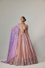 Load image into Gallery viewer, LILAC GOTA MULTICOLOR HEAVY METALLIC LEHENGA WITH CAP SLEEVE BLOUSE