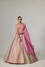 Load image into Gallery viewer, DARK BLUSH MULTICOLOR METALLIC GOTA CROP TOP SKIRT WITH DARK BLUSH DUPATTA
