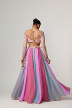 Load image into Gallery viewer, MAUVE MULTICOLOR LEHENGA PANTS SET