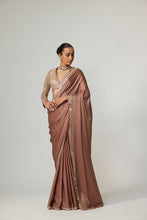 Load image into Gallery viewer, DEEP BEIGE SATIN SAREE SET