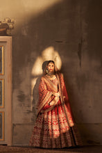 Load image into Gallery viewer, Maroon Raw Silk Double Dupatta Lehenga Set