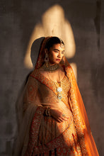 Load image into Gallery viewer, Rust Raw Silk Double Dupatta Lehenga Set