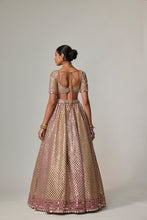 Load image into Gallery viewer, DEEP BEIGE MULTICOLOR METALLIC LEHENGA WITH ELBOW BLOUSE
