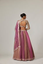 Load image into Gallery viewer, MUD MAUVE MULTICOLOR LEHENGA WITH V NECK BLOUSE