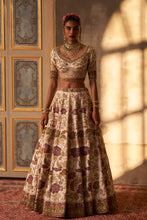 Load image into Gallery viewer, Ivory Raw Silk Double Dupatta Lehenga Set