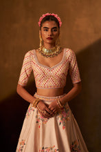 Load image into Gallery viewer, Pink Raw Silk Double Dupatta Lehenga Set