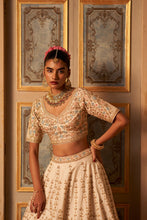 Load image into Gallery viewer, Ivory Raw Silk Double Dupatta Lehenga Set